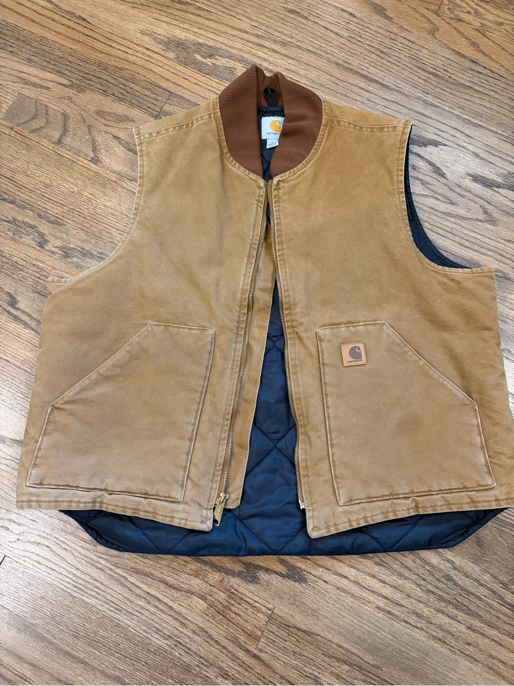 Carhartt Tan Duck Quilted-Interior Work Vest